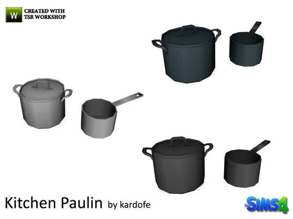 Sims 4 — kardofe_Kitchen Pauline_Pots by kardofe — Steel pot and saucepan, in three color options 