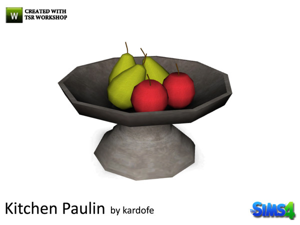 Sims 4 — kardofe_Dining Pauline_Fruiterer by kardofe — Stone bowl with apples and pears 
