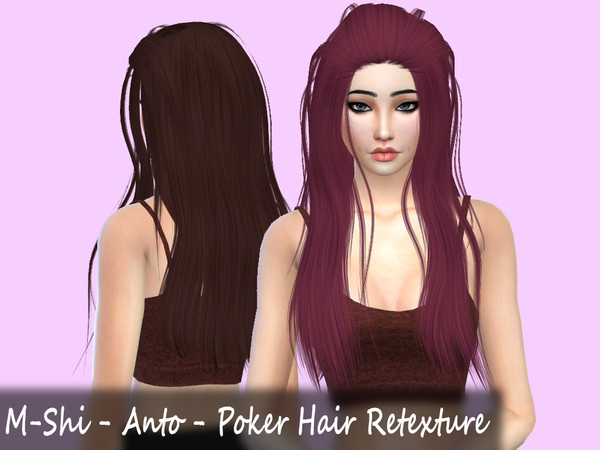 Sims 4 — M-Shi - Anto - Poker Hair Retexture (Mesh Needed) by mikerashi — -15 Colors -Texture made by Me -Custom