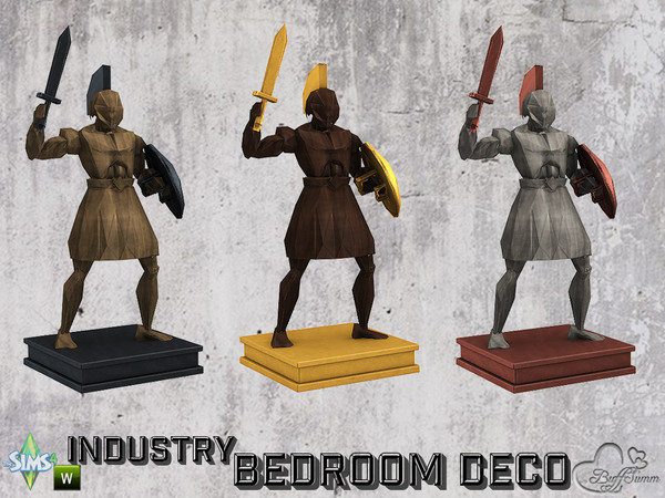 Sims 4 — Bedroom Industry Deco Wood Figurine v5 by BuffSumm — Part of the *Industry Series*