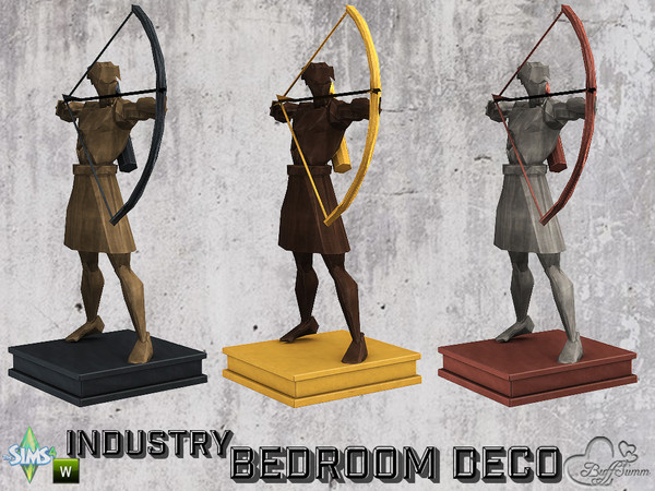 Sims 4 — Bedroom Industry Deco Wood Figurine v6 by BuffSumm — Part of the *Industry Series*