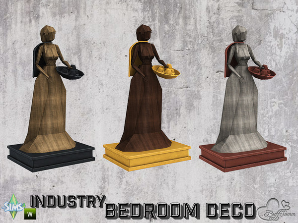Sims 4 — Bedroom Industry Deco Wood Figurine v9 by BuffSumm — Part of the *Industry Series*