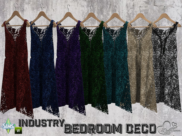 Sims 4 — Bedroom Industry Deco Hanging Dress v1 by BuffSumm — Part of the *Industry Series*
