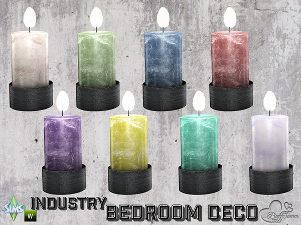 Sims 4 — Bedroom Industry Deco Candle v3 by BuffSumm — Part of the *Industry Series*