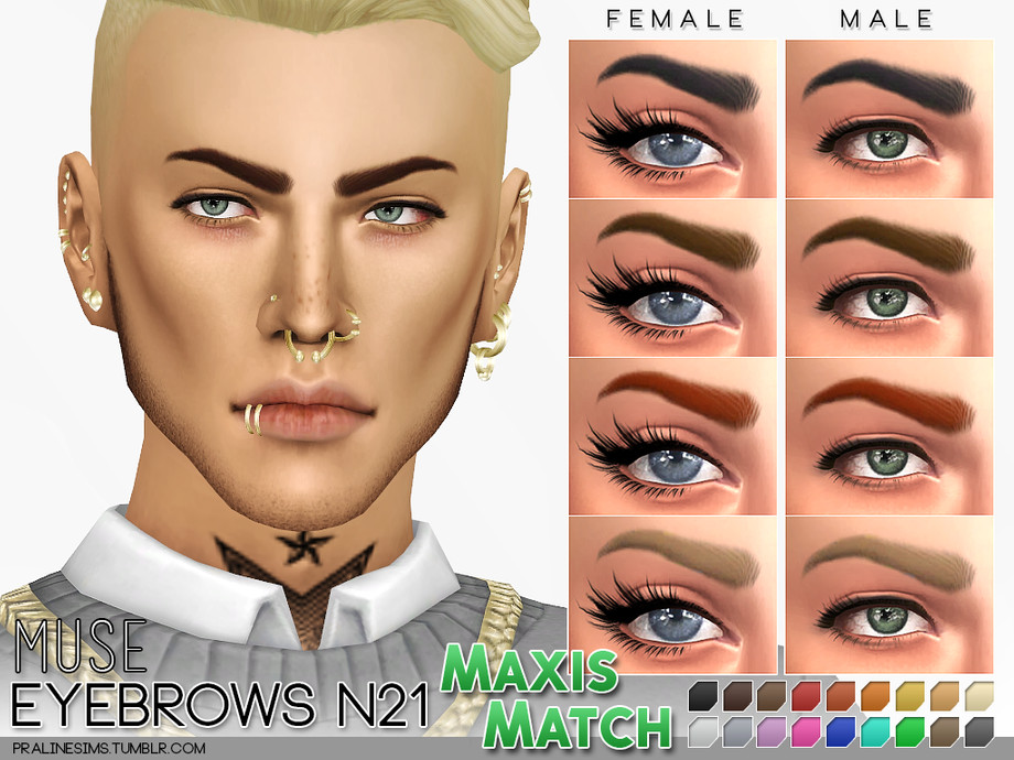 Sims 4 - MM Eyebrows N21 - Muse by Pralinesims - Maxis match style eyebrows...
