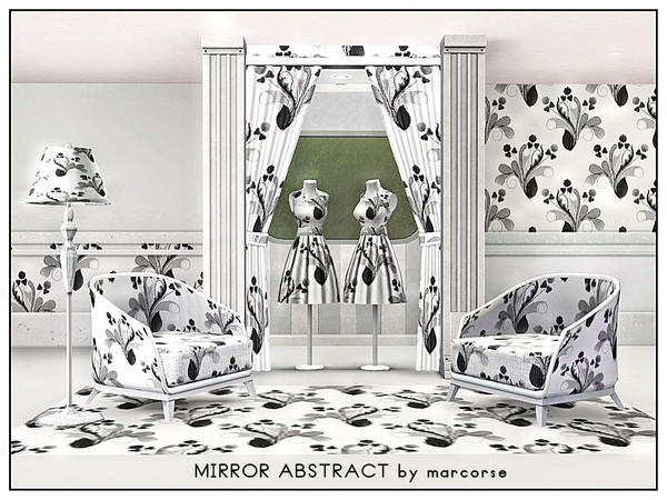 Sims 3 — Mirror Abstract_marcorse by marcorse — Abstract patern:mirror images in a monochrome abstract floral