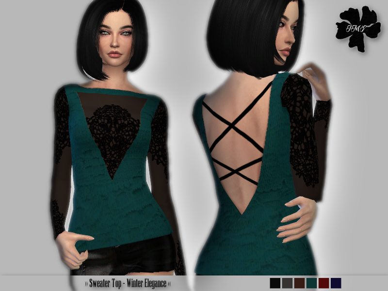 The Sims Resource - IMF Sweater Top Winter Elegance