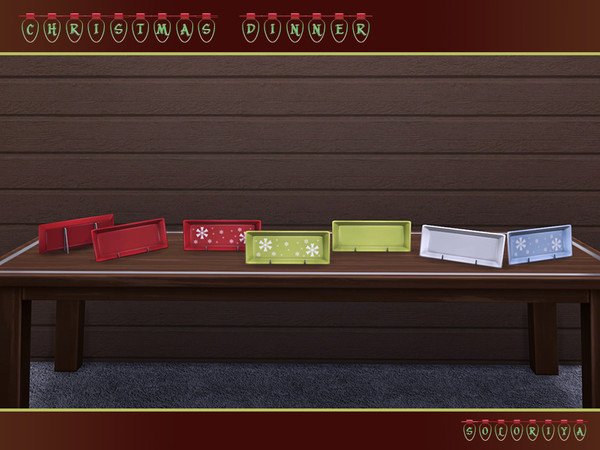 Sims 4 — Christmas Dinner Decorative Plate by soloriya — Decorative plate. Part of Christmas Dinner set. 6 color