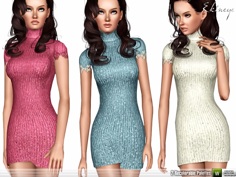 The Sims Resource - Sparkle Knit Dress