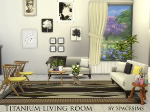 Sims 4 — Titanium living room by spacesims — This living room is an inviting sitting area that includes the perfect blend