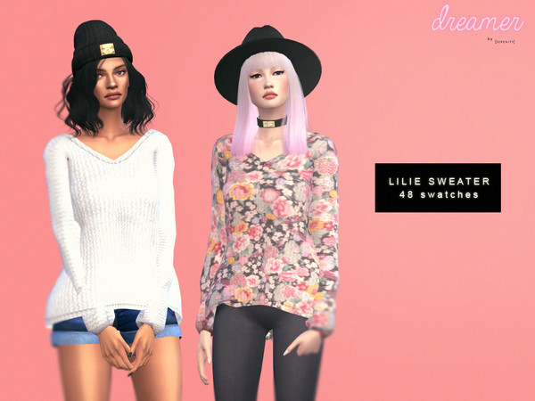 Sims 4 — [DREAMER COLLECTION] Lilie Sweater by serenity-cc — - 48 swatches - HQ compatible - custom thumbnail - new mesh