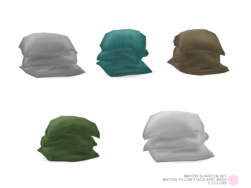 The Sims Resource - Waters Pillow Stack Seat Mesh