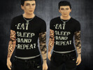 Sims 4 — Liza_Eat, Sleep, Band, Repeat tshirt by Liza_Tamy — Eat, Sleep, Band, Repeat old tshirt. Hi guys! I recently