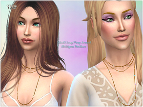 Sims 4 — Alin22 Long Wrap Around Multigem Necklace  by alin2 — This is a longish necklace made of wood with small gravels