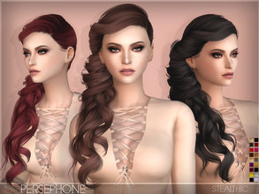 Sims 4 — Stealthic - Persephone (Female Hair) by Stealthic — -Low Poly -Compatible with hats -18 Colors -All LODs -Teen