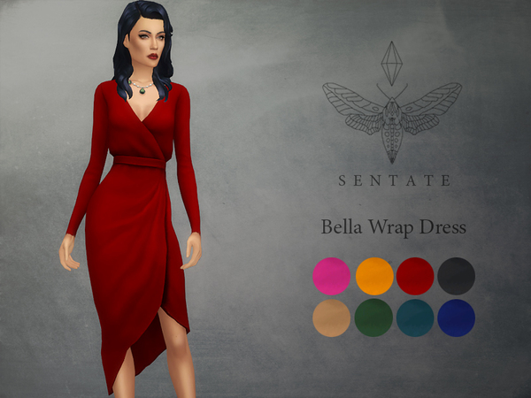 The Sims Resource - Bella Wrap Dress