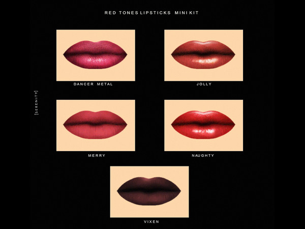 Sims 4 — Red Tone Lipstick Mini Kit [KYLIE HOLIDAY BUNDLE]  by serenity-cc — HQ COMPATIBLE CUSTOM THUMBNAIL