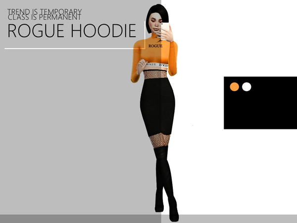Sims 4 — ROGUE CROPPED HOODIE by BaddieSims — Cropped Hoodie for Female