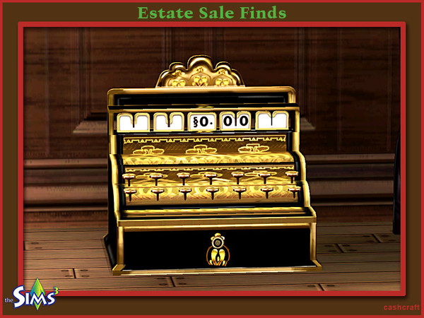 Sims 3 — Estate Sale Finds Cash Register Black by Cashcraft — A antique black cash register. Created by Cashcraft for