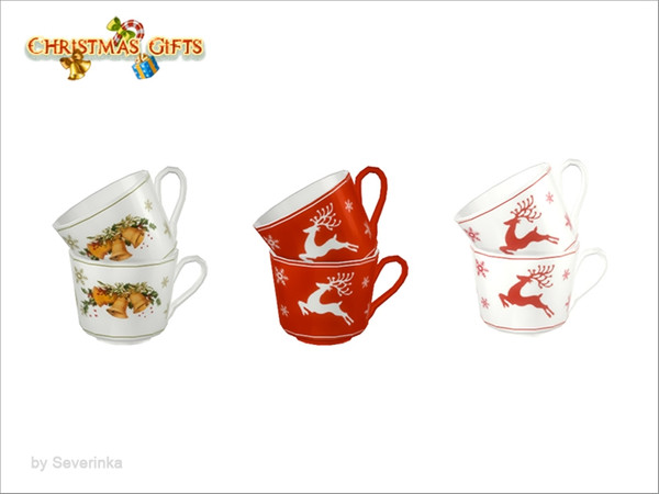 Sims 4 — [Christmas Dishes] - two cups by Severinka_ — Two cups From the set of 'Christmas dishes' 3 colors