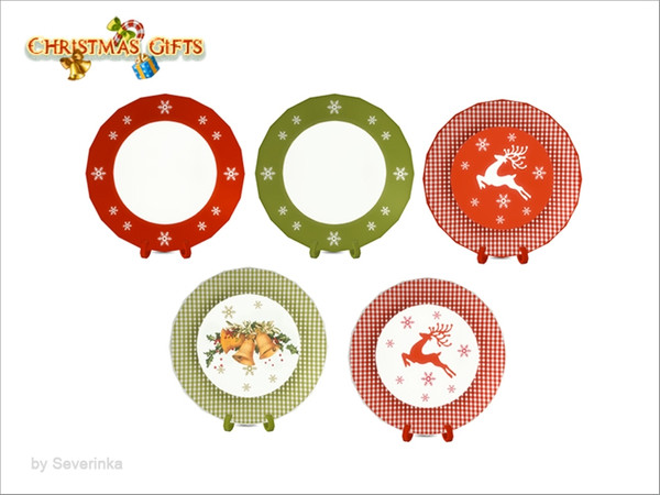 Sims 4 — [Christmas Dishes] - decorative plate by Severinka_ — Decorative large plate on the stand From the set of