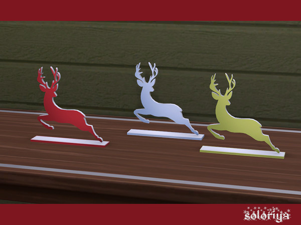 Sims 4 — Be Merry Deer by soloriya — Beautiful deer on a stand. Part of Be Merry set. 3 color variations. Category: