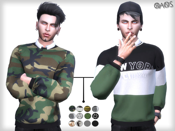 The Sims Resource - Print Sweaters With Shirt