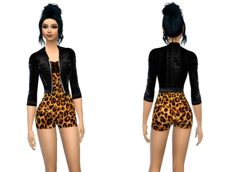 The Sims Resource - 50s-Pin Up- short jumpsuit