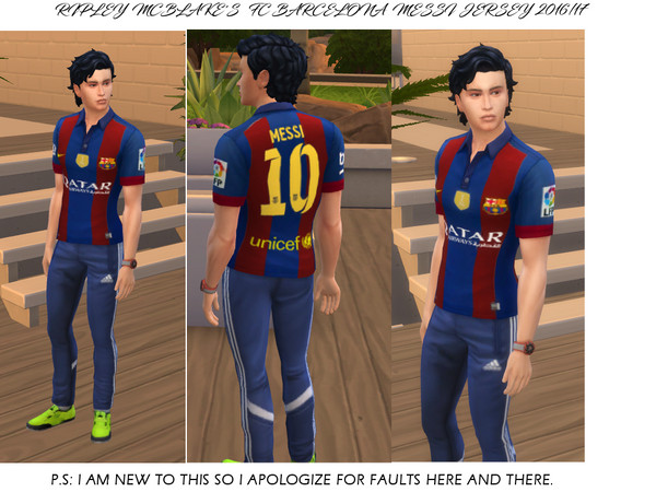 Sims 4 — FC Barcelona Nike Messi 2016/17 jersey by RipleyMcBlake — This is the 2016/17 Spanish La Liga team Barcelona's