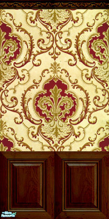 Sims 2 — Flure-de-lyes - Wallpaper by fizz bomb — a very traditional heavely patterned victorian wallpaper with seen