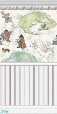 Sims 2 — Enchanted Papers - Muted Collection - 02 by elektra274 — 2 of 12 walls designed to coordinate with my