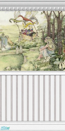 Sims 2 — Enchanted Murals - Muted Collection - 11 by elektra274 — 11 of 12 mural segments designed to coordinate with my