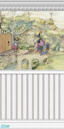 Sims 2 — Enchanted Murals - Muted Collection - 10 by elektra274 — 10 of 12 mural segments designed to coordinate with my