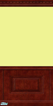 Sims 2 — Springwood Yellow Wall by Suzi14 — A darkwood wall in yellow.
