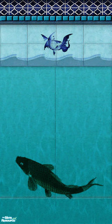 Sims 2 — Koi Pondwater Pool Wall 1 by ToreySim — Make your pool coy and sheik, put a Koi in the water! Gearpaw Designs by