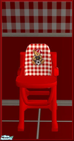 Sims 2 — NK Turano DR AddOn Bright Red-High Chair by MoMama — Enjoy total color coordination with a high chair that