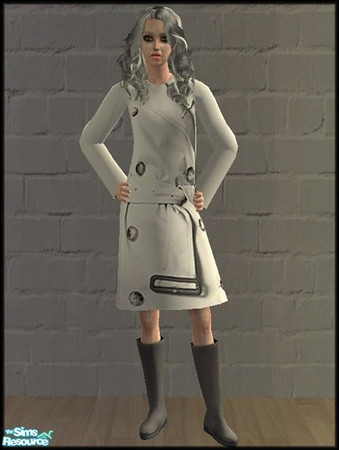 Sims 2 — Raincoat - White by Recomecar — A classy and slylish raincoats in white. New mesh, included.