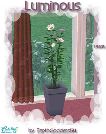 Sims 2 — Luminous Bedroom - Plant by EarthGoddess54 — Potted roses in soft blue. Made to match the Luminous Bedroom.