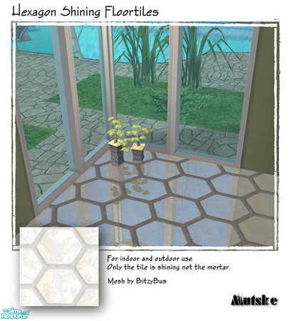 Sims 2 — Spring Floor Hexagon - White by Mutske — These are recolors from BitzyBus "Floor Mirror - Square". The