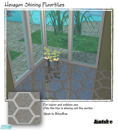 Sims 2 — Spring Floor Hexagon - Concreet by Mutske — These are recolors from BitzyBus "Floor Mirror - Square".