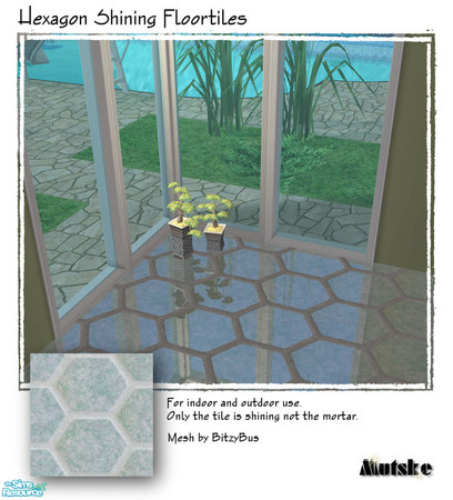 Sims 2 — Spring Floor Hexagon - Blue by Mutske — These are recolors from BitzyBus "Floor Mirror - Square". The