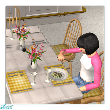 Sims 2 — The SpreadFlowers Place Yellow by DOT — The Spread Flowers Place Yellow. JRon Summer Spread. Table clutter.