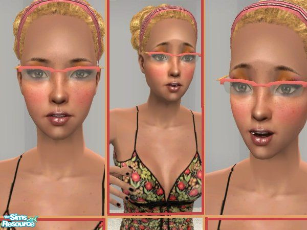 Sims 2 — Stylish Glasses  - Pink and Peach by Eva1Player — These glasses were made for female sims child-elder, but can