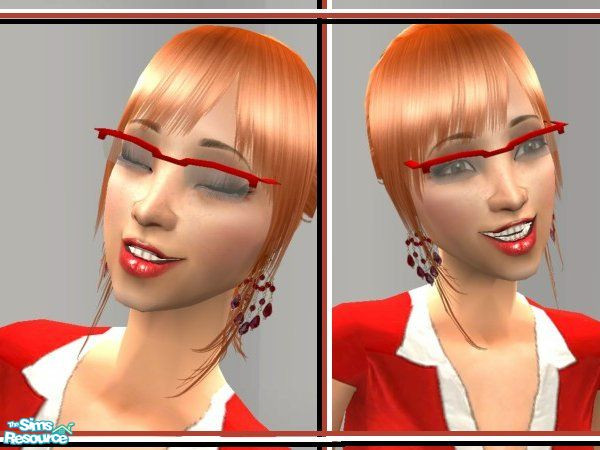 Sims 2 — Stylish Glasses  - Red by Eva1Player — These glasses were made for female sims child-elder, but can also be worn