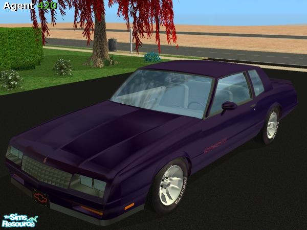 Sims 2 — Deluxe Royal Purple Metal Monte Carlo SS by Agent420 — A Deluxe Royal Purple Metallic 1986 Monte Carlo SS. Mesh