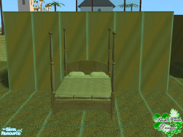 Sims 2 — Greek Green Bedroom - Bed by Irish Pride — This lovely four poster bed is hand crafted from emerald marble and