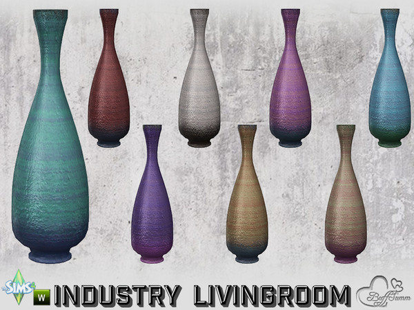Sims 4 — Livingroom Industry Deco Vase v3 by BuffSumm — Part of the *Industry Series*