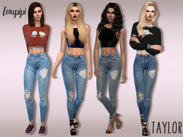 Sims 4 — Taylor by laupipi2 — First post of the year with new jeans! Enjoy! -High waisted jeans -4 different colours