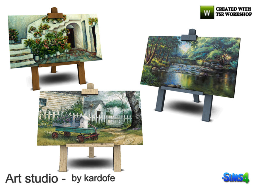 The Sims Resource kardofe_Art studio_Little easel