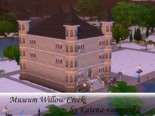 Sims 4 — Castle Museum Willow Creek  by Katena-vampirsha — Once in this castle lived a Royal family. Is now a Museum.
